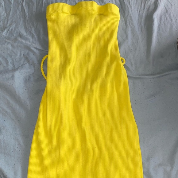 Yellow Strapless Bodycon Dress - Picture 1 of 3